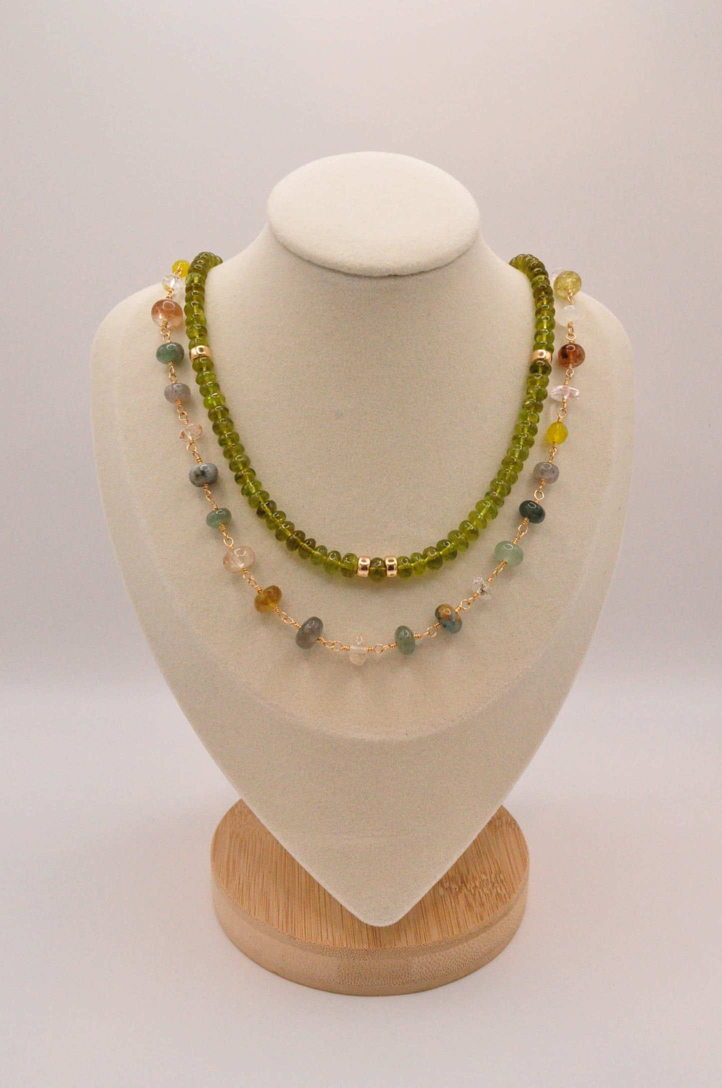 Peridot stacked necklace