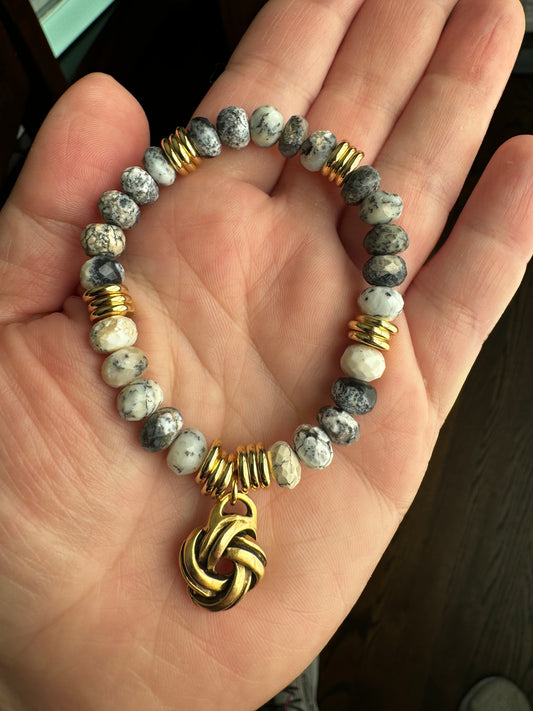 Dendritic opal stretch bracelet