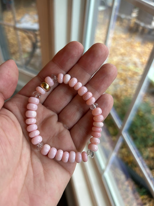Pink peruvian opal bracelet