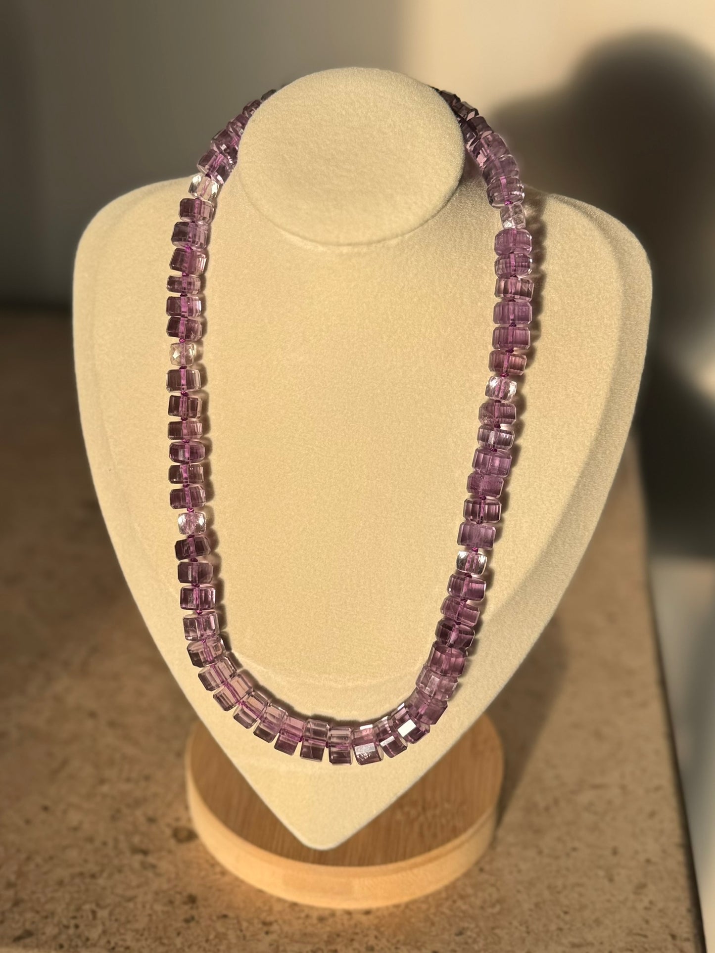 Amethyst hand-knotted necklace