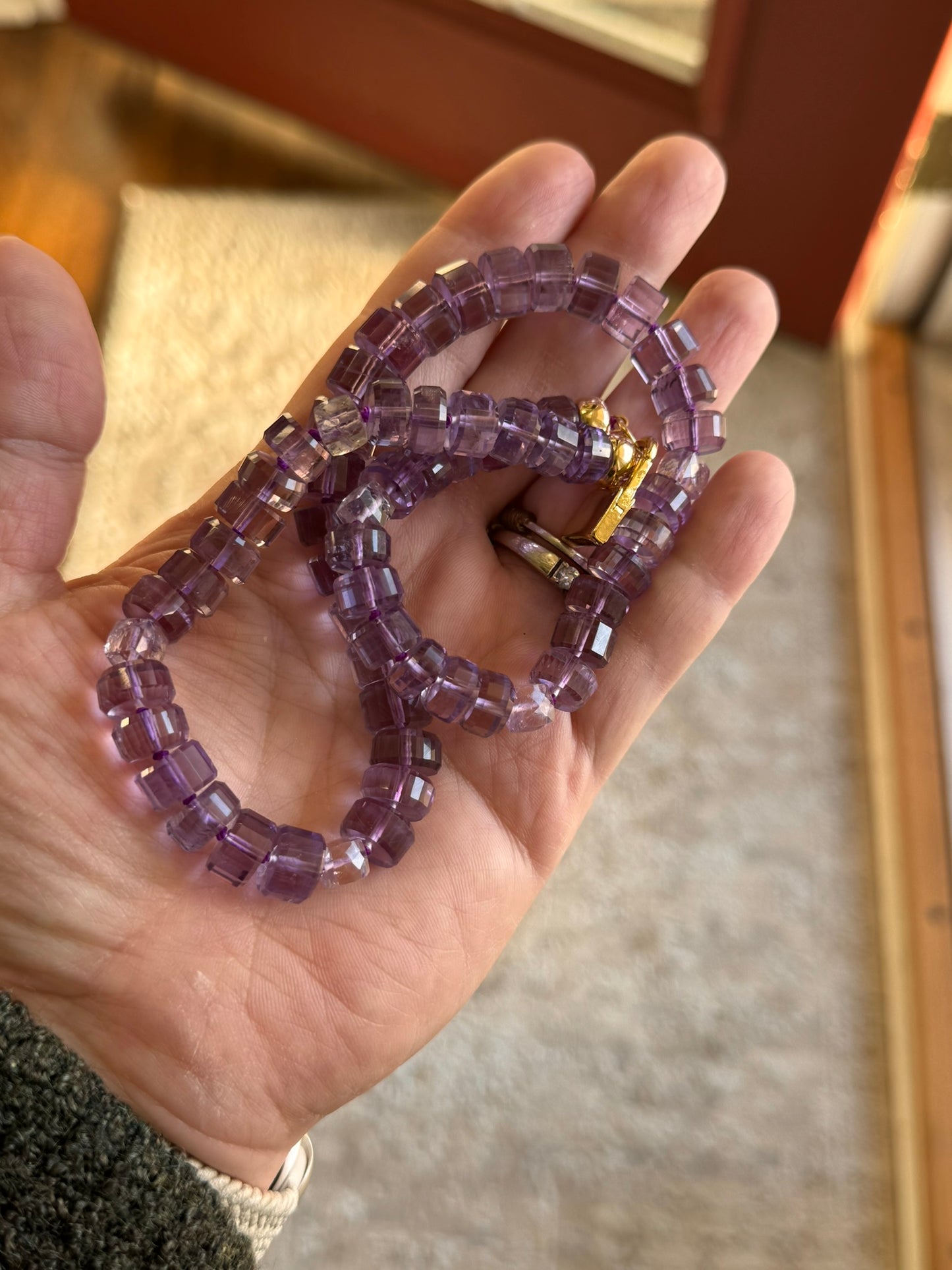 Amethyst hand-knotted necklace