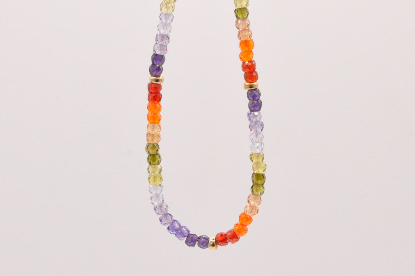 Natural zircon rainbow necklace