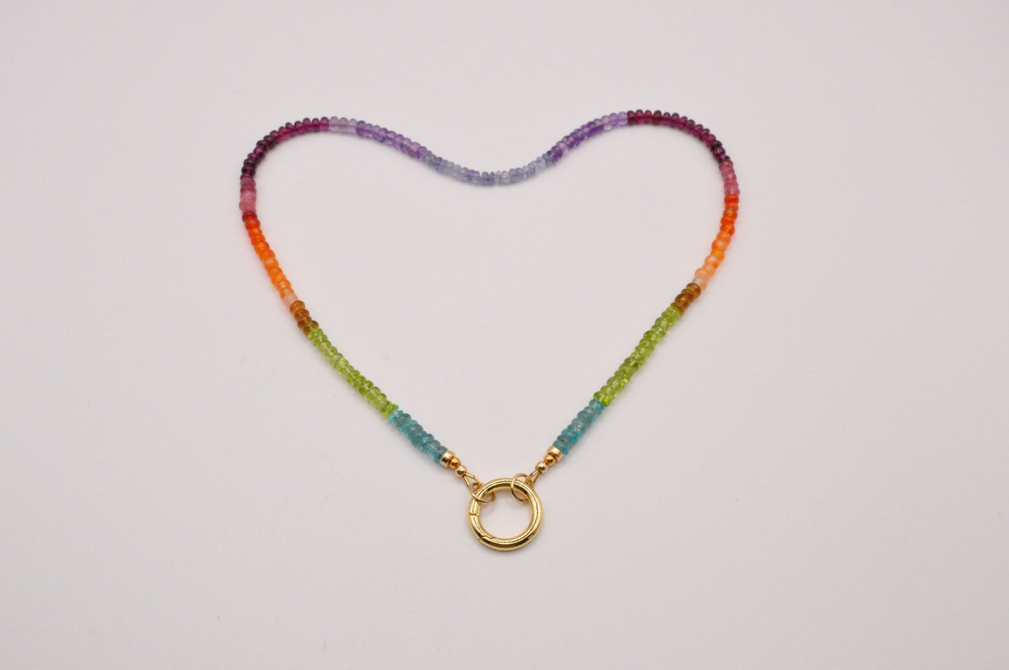 Multi-gem rainbow necklace