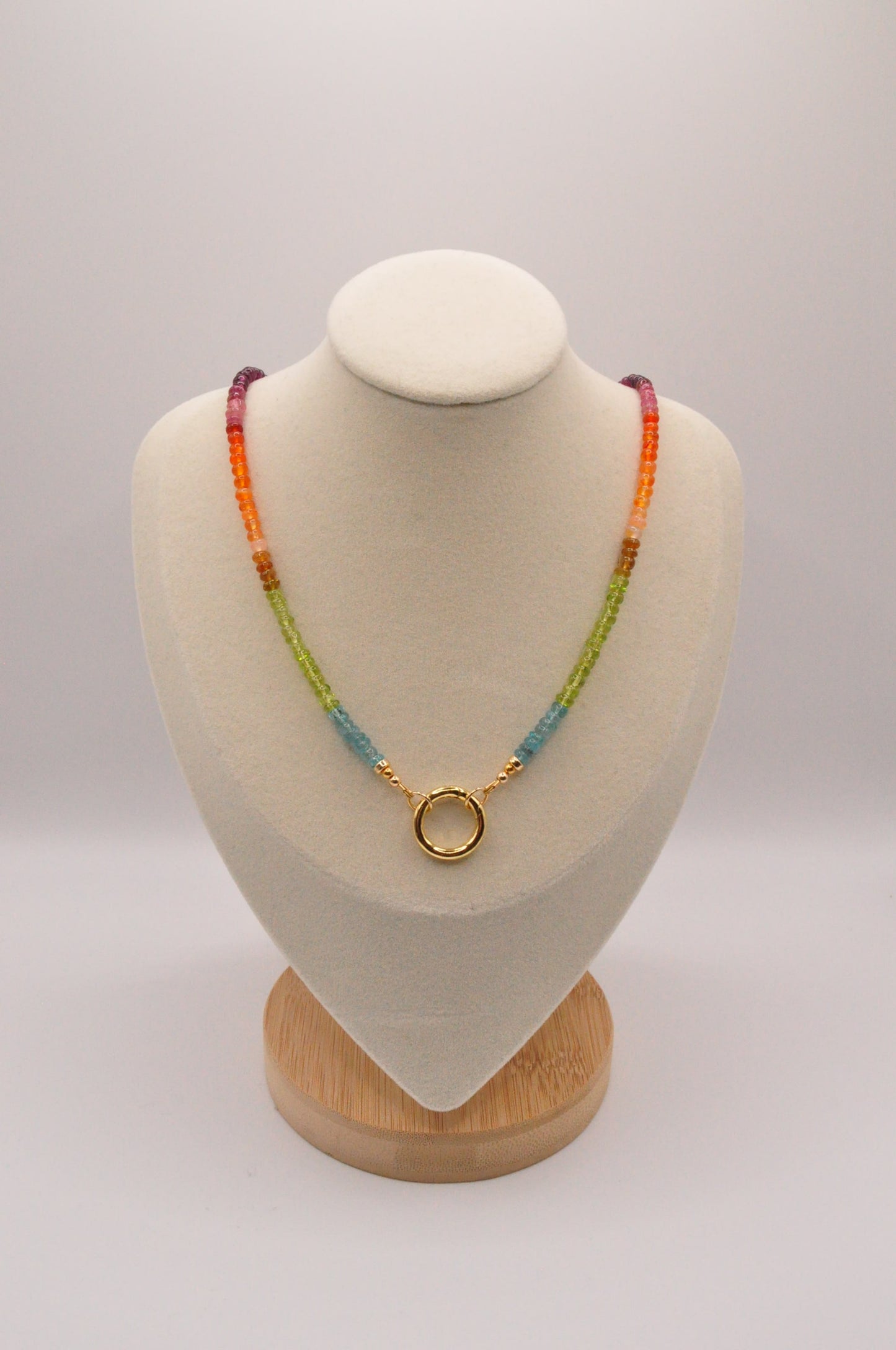 Multi-gem rainbow necklace