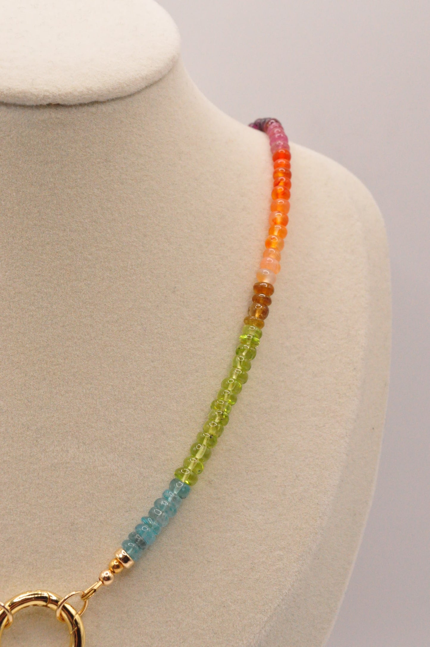 Multi-gem rainbow necklace