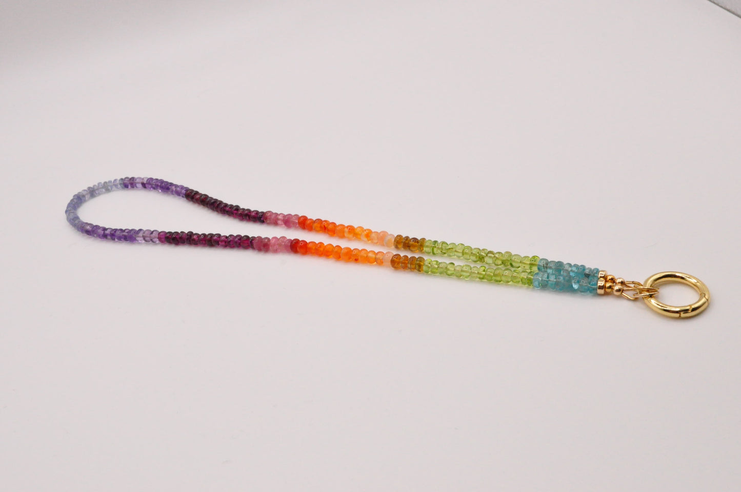 Multi-gem rainbow necklace