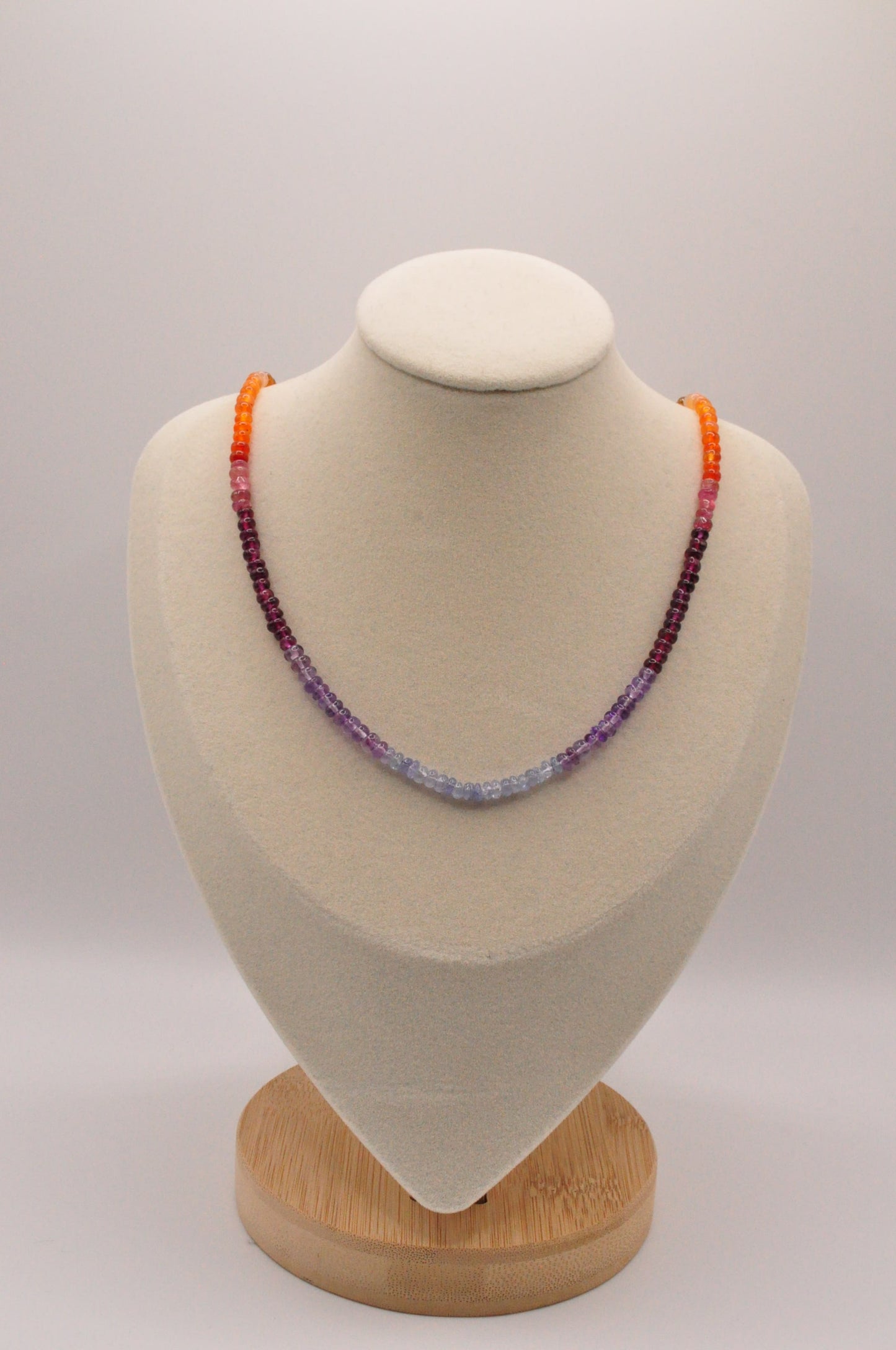 Multi-gem rainbow necklace