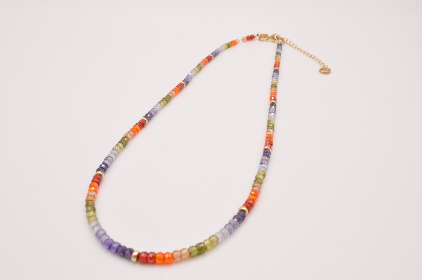 Natural zircon rainbow necklace