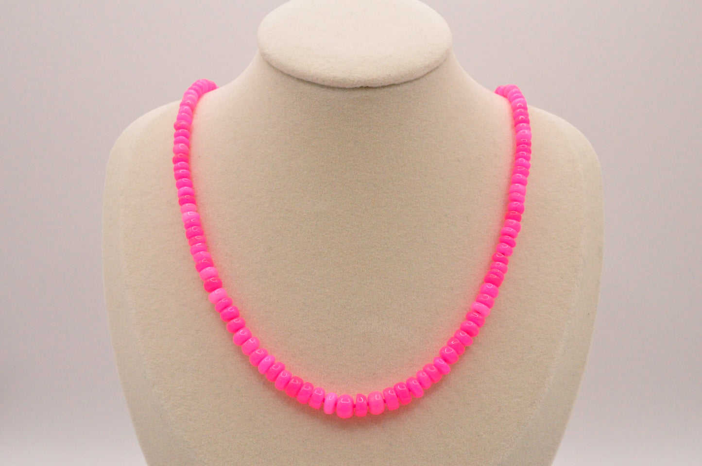 Pink dyed opal necklace