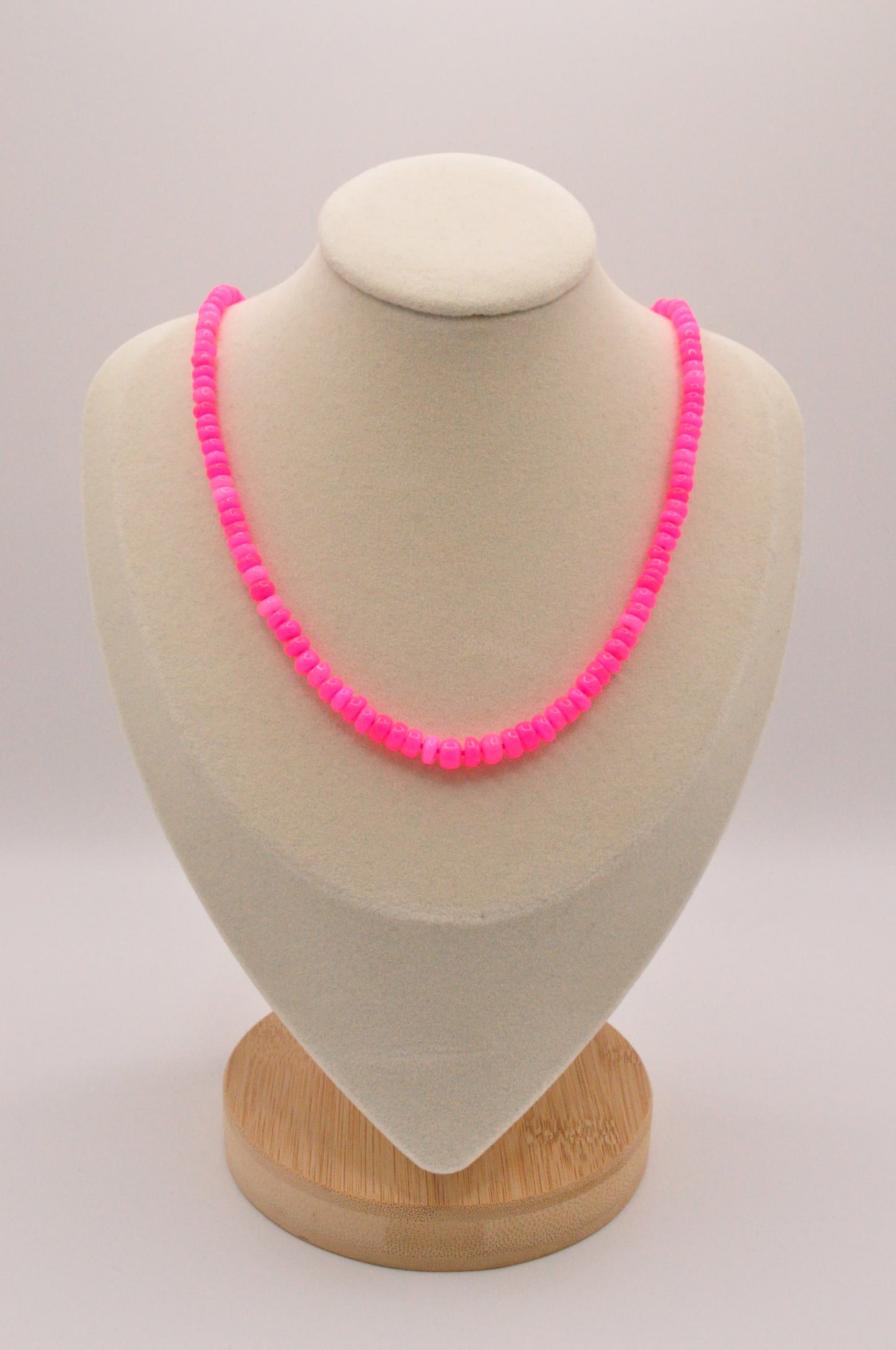 Pink dyed opal necklace