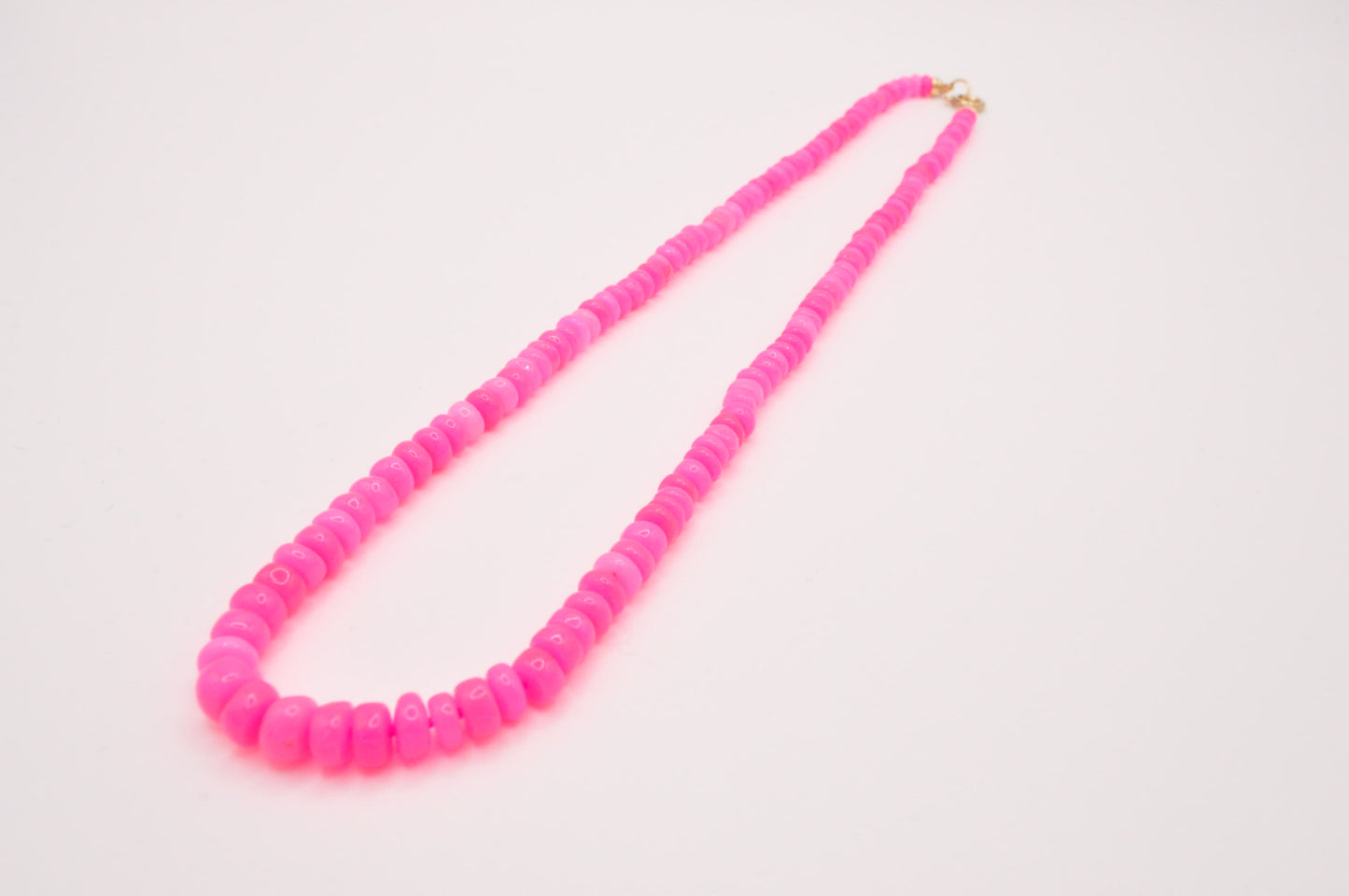 Pink dyed opal necklace