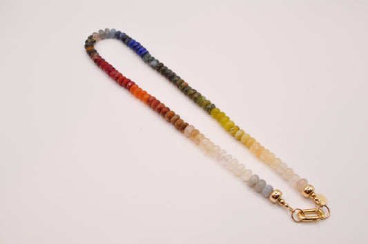 Natural faceted rainbow necklace